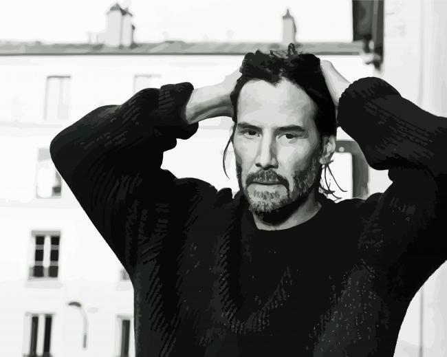 Black And White Keanu Reeves Paint By Number