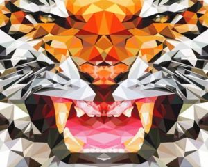 Mad Geometric Tiger Paint By Numbers