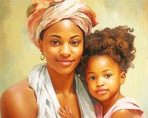 Mother And Daughter Portrait Paint By Number