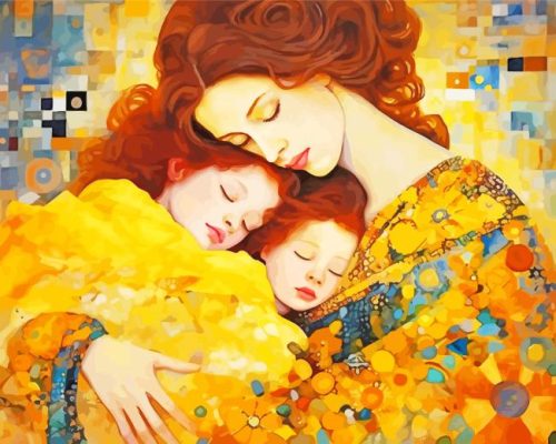 Mother And Daughters Art Paint By Number