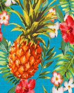 Pineapple And Flowers Paint By Numbers