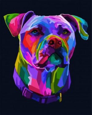 Pitbull Colorful Dog paint by numbers