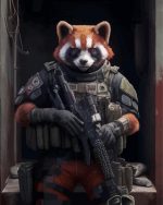 Red Panda Soldier Paint By Number