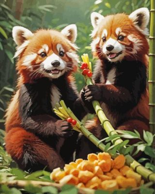Red Pandas Paint By Number