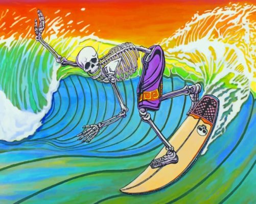 Surfer Skull Paint By Number