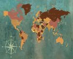 Vintage World Map Paint By Numbers