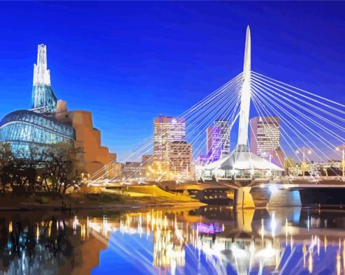 Winnipeg Skyline Canada Paint By Numbers