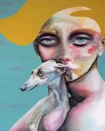 Woman And Italian Greyhound Paint By Number