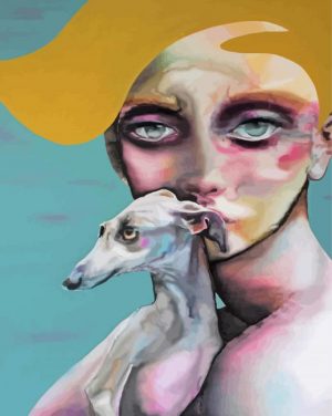 Woman And Italian Greyhound Paint By Number