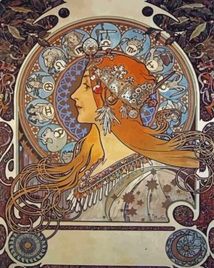 Zodiac Alphonse Mucha Paint By Numbers
