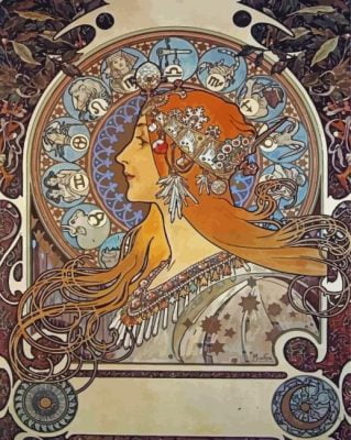 Zodiac Alphonse Mucha Paint By Numbers