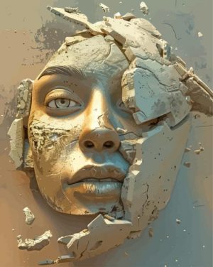 3D Golden Lady Paint By Number