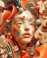 3D Young Lady Face Paint By Number