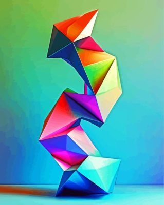 Colorful 3D Geometric Paint By Number