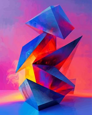 Abstract 3D Geometric Art Paint By Number