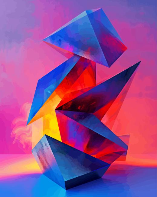 Abstract 3D Geometric Art Paint By Number
