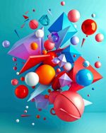 Colorful 3D Geometric Art Paint By Number