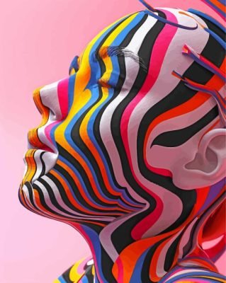 3D Colorful Face Art Paint By Number