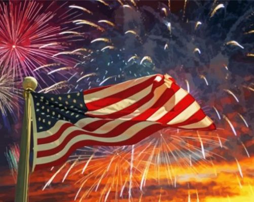 4th Of July Illustration Paint By Number