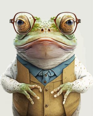 A Frog with glasses paint by numbers