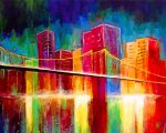 Abstract Colorful Brooklyn Bridge Paint By Number