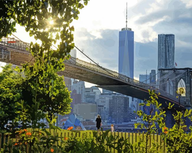 Brooklyn Bridge At Night Paint By Number