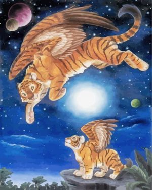 Angel Flying Tiger paint by number