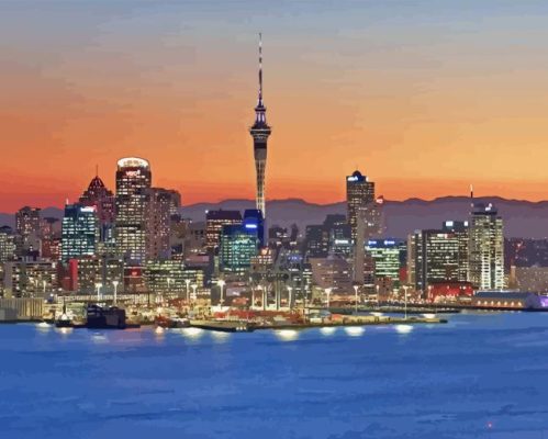 Sunset Auckland NZ Paint By Number