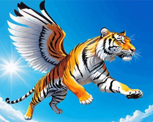 Bengal Flying Tiger paint by number