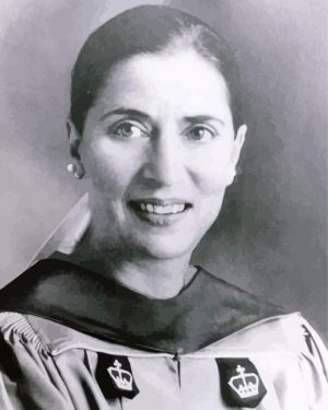 Black And White Ruth Bader paint by numbers