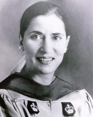Black And White Ruth Bader paint by numbers