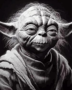 Black And White Yoda paint by number