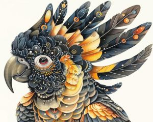 Aesthetic Black Cockatoo Art Paint By Number