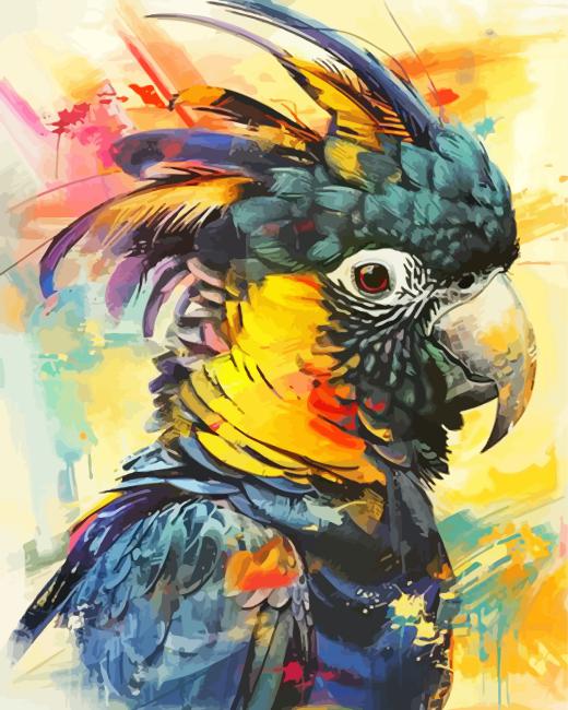 Black Cockatoo Bird Art Paint By Number