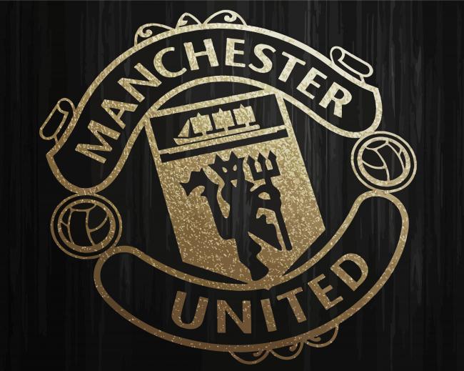 Black Manchester United Logo Paint By Numbers