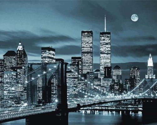 Black And White Brooklyn Bridge Paint By Number