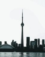 Black And White Cn Tower Paint By Numbers