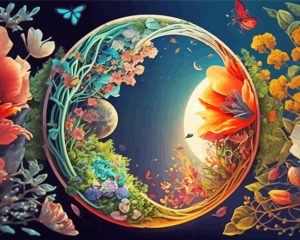 Blooming Wreath paint by numbers