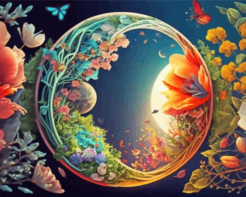 Blooming Wreath paint by numbers