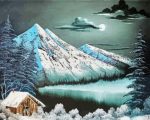 Bob Ross Winter Night Scene Paint By Number