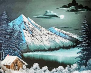 Bob Ross Winter Night Scene Paint By Number