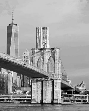 Monochrome Brooklyn Bridge Paint By Number
