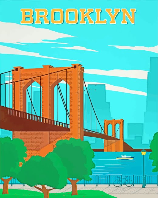 Brooklyn Bridge Poster Paint By Number