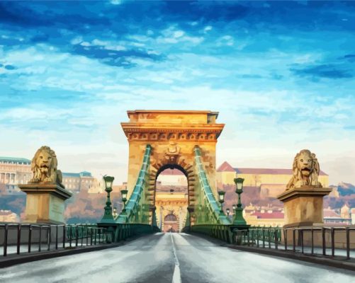 Budapest Hungary Chain Bridge Paint By Numbers 