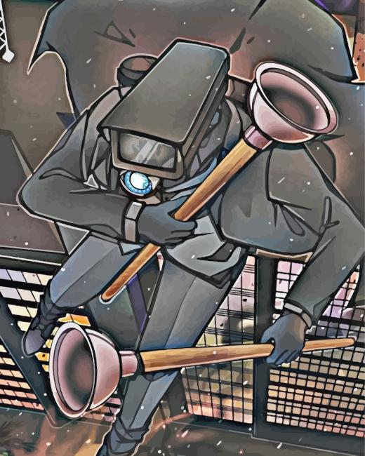 Cameraman Plunger Art Paint By Number