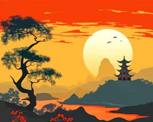 Artistic Chinese Scenery Art Paint By Number