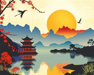 Chinese Scenery Illustration Paint By Number
