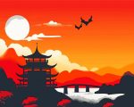 China Scenery Silhouette Paint By Number