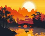 China Scenery Sunset Art Paint By Number
