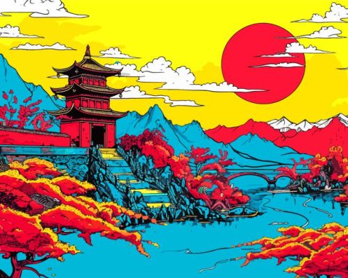 Chinese Scenery Pop Art Paint By Number